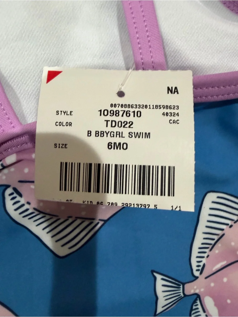 Carter's Blue One-Piece Swimsuit with Pink Fish Print